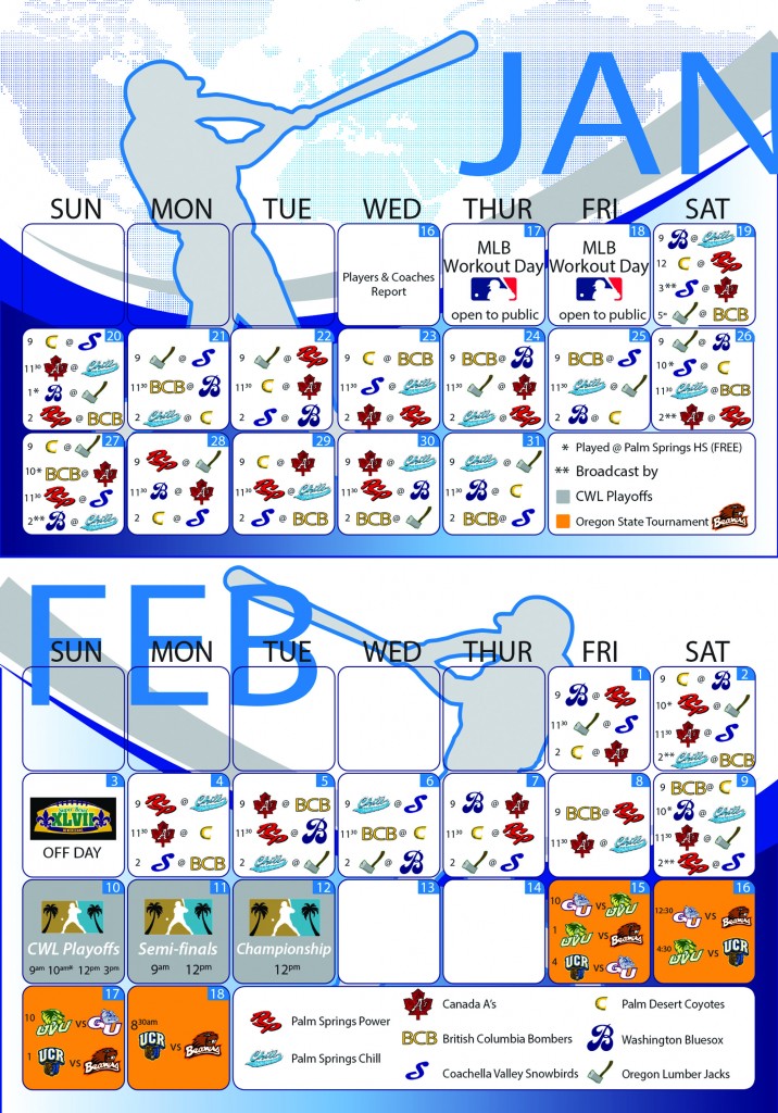 2013 CWL Schedule - California Winter League