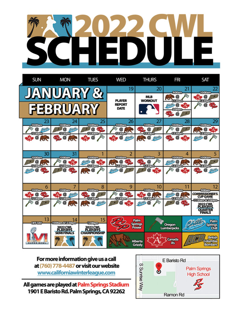 2022 Schedule Ca California Winter League | 2022 Schedule - California Winter League